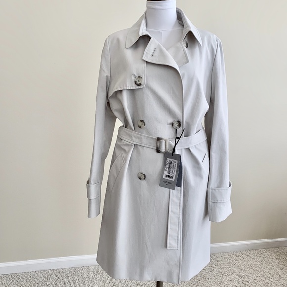 NWT Cinzia Rocca Due Trench in Light Stone, Sz 12 - Picture 3 of 10